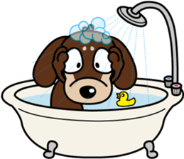 The M.Dachshund's name is "Gaku". Part1 sticker #10242254