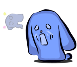 happiness blue rabbit sticker #10246753