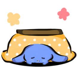 happiness blue rabbit sticker #10246779