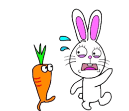 Rabbit and Carrot sticker #10246894