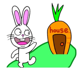 Rabbit and Carrot sticker #10246901