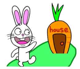 Rabbit and Carrot sticker #10246901