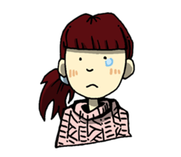 Moon face girls sticker #10249727