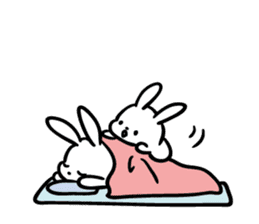 Intently sleepy rabbit sticker #10252167
