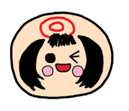 Pretty Japanese wooden doll,2 sticker #10253056