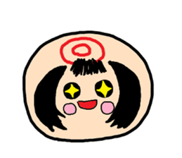 Pretty Japanese wooden doll,2 sticker #10253058