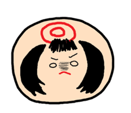 Pretty Japanese wooden doll,2 sticker #10253059