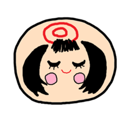 Pretty Japanese wooden doll,2 sticker #10253061