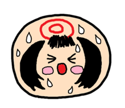 Pretty Japanese wooden doll,2 sticker #10253063