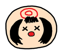 Pretty Japanese wooden doll,2 sticker #10253064