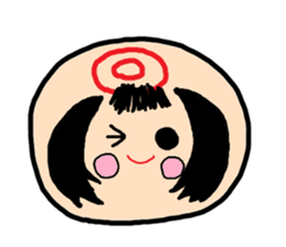 Pretty Japanese wooden doll,2 sticker #10253065