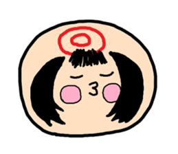 Pretty Japanese wooden doll,2 sticker #10253066