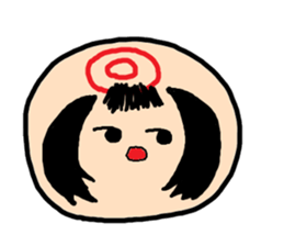 Pretty Japanese wooden doll,2 sticker #10253067