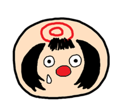 Pretty Japanese wooden doll,2 sticker #10253069