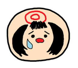 Pretty Japanese wooden doll,2 sticker #10253070