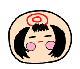 Pretty Japanese wooden doll,2 sticker #10253071