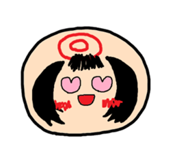 Pretty Japanese wooden doll,2 sticker #10253073