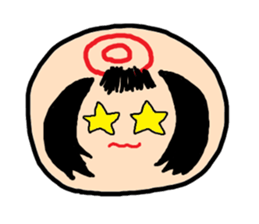 Pretty Japanese wooden doll,2 sticker #10253074