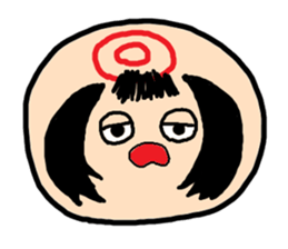 Pretty Japanese wooden doll,2 sticker #10253075