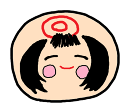 Pretty Japanese wooden doll,2 sticker #10253076