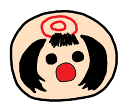 Pretty Japanese wooden doll,2 sticker #10253077