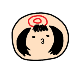 Pretty Japanese wooden doll,2 sticker #10253078