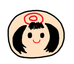 Pretty Japanese wooden doll,2 sticker #10253080