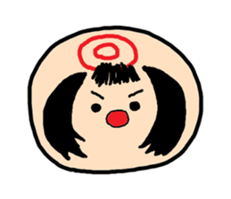 Pretty Japanese wooden doll,2 sticker #10253081