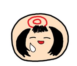 Pretty Japanese wooden doll,2 sticker #10253082