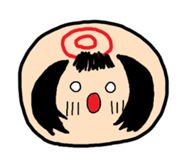 Pretty Japanese wooden doll,2 sticker #10253083