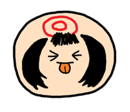 Pretty Japanese wooden doll,2 sticker #10253084