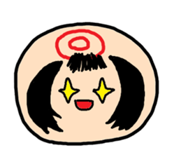 Pretty Japanese wooden doll,2 sticker #10253085