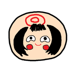 Pretty Japanese wooden doll,2 sticker #10253088