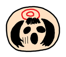 Pretty Japanese wooden doll,2 sticker #10253089