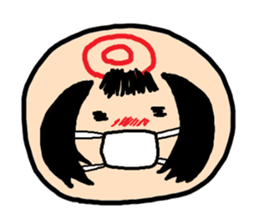 Pretty Japanese wooden doll,2 sticker #10253090