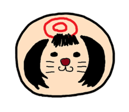 Pretty Japanese wooden doll,2 sticker #10253091