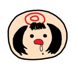 Pretty Japanese wooden doll,2 sticker #10253092