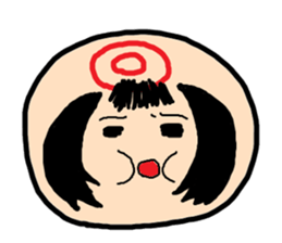 Pretty Japanese wooden doll,2 sticker #10253093