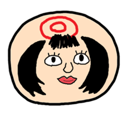 Pretty Japanese wooden doll,2 sticker #10253094