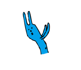 good luck blue rabbit 7 sticker #10258427