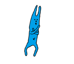 good luck blue rabbit 7 sticker #10258434