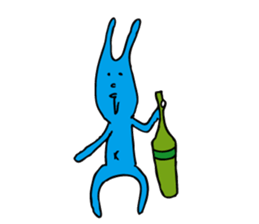 good luck blue rabbit 7 sticker #10258445