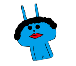 good luck blue rabbit 7 sticker #10258455