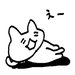 Character and cat in corner of notebook