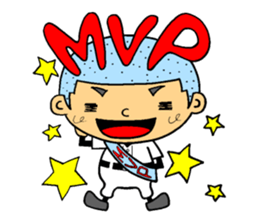 Baseball boy of a buzz cut sticker #10260678