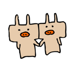 pig nose rabbit 2 sticker #10263647