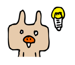 pig nose rabbit 2 sticker #10263653