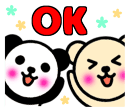 Panda and bear[large letters] sticker #10264302