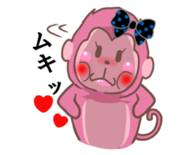 Saruko& Heart & ribbon sticker #10264877