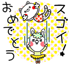 Colorful rabbit and cat sticker #10267111